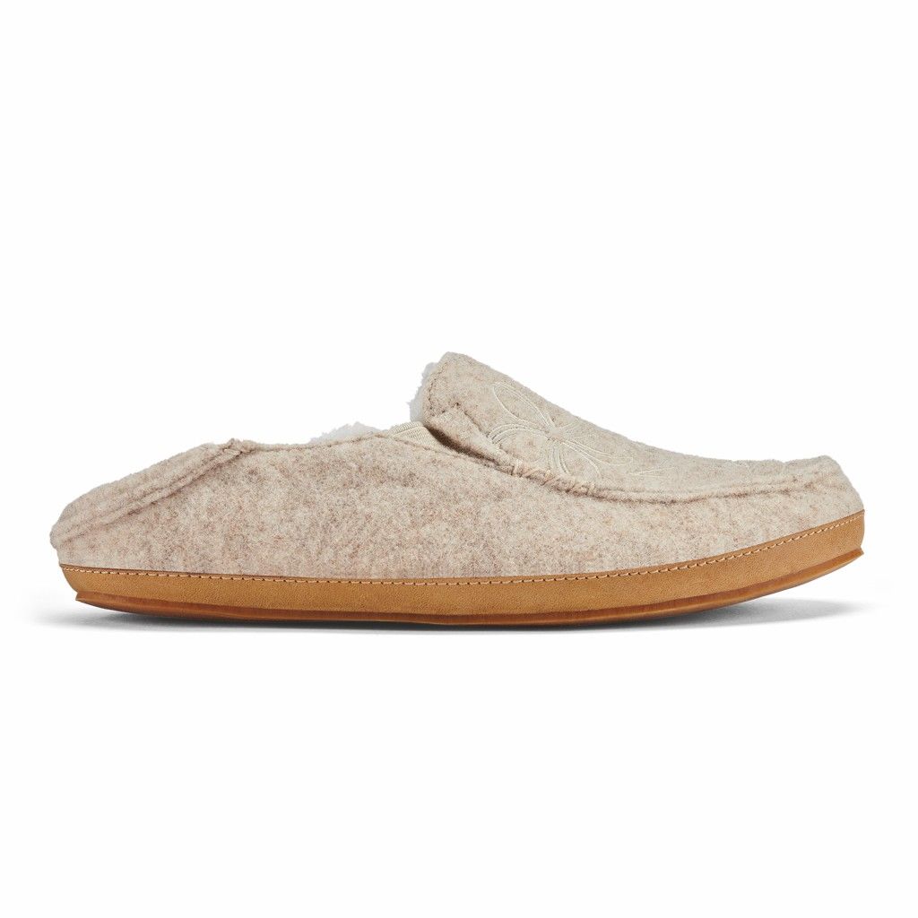 Olukai Women's Nohea Kilohana Slipper - Tapa / Golden Sand US896-472